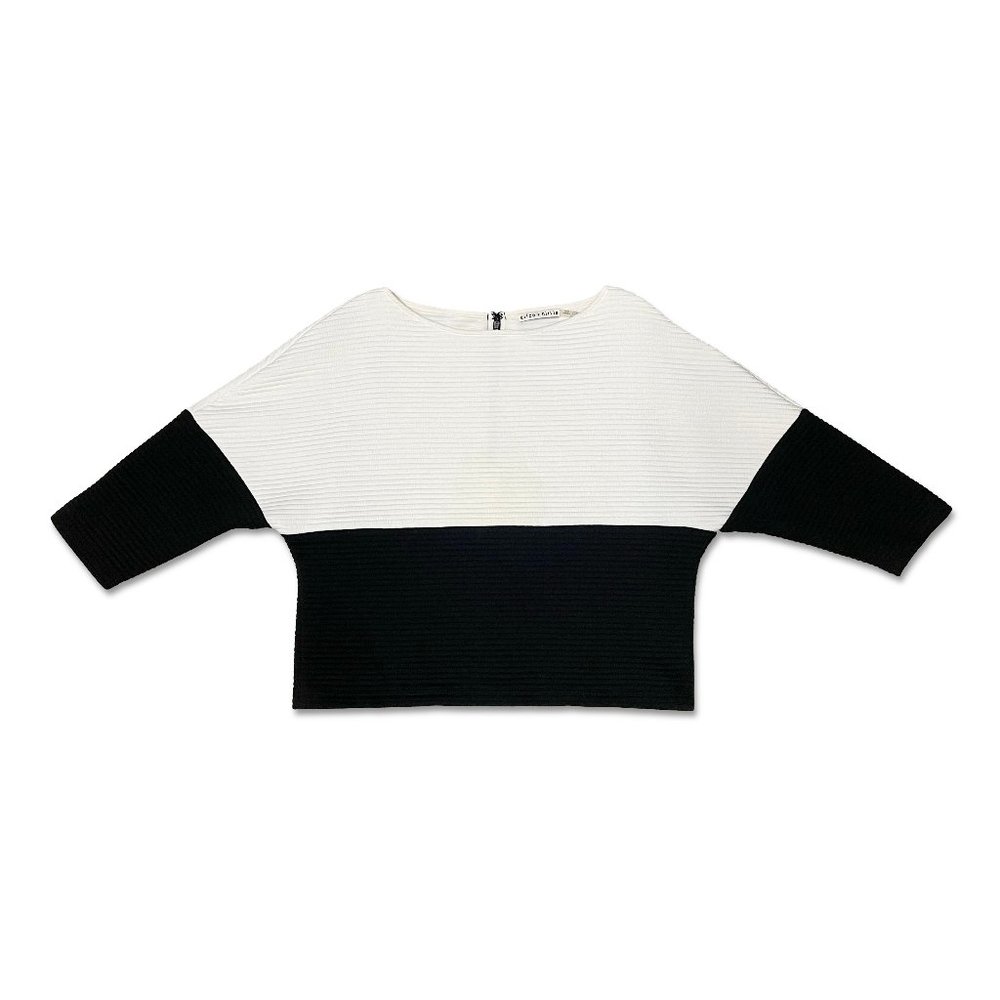 Alice + Olivia Ribbed Sweater - Dolman Sleeve - Boat Neck - Size L